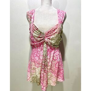 Boston Proper cami Y2K top babydoll sweetheart neck empire waist women M